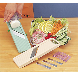 Benriner Super Slicer, with 4 Japanese Stainless Steel Blades, Beige